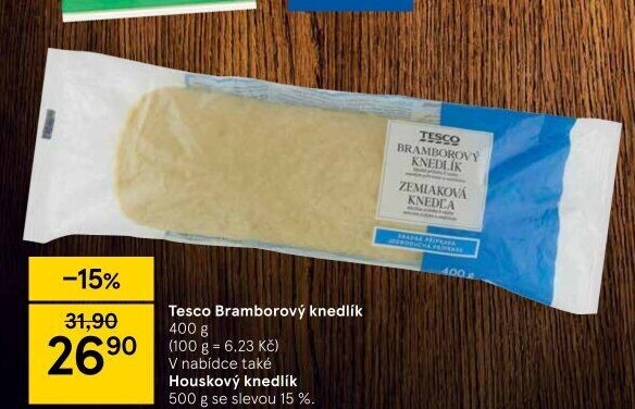 Knedlík bramborový Tesco