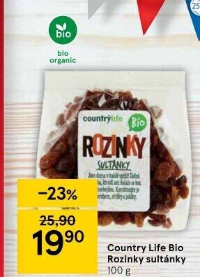 Rozinky Sultánky bio Country Life