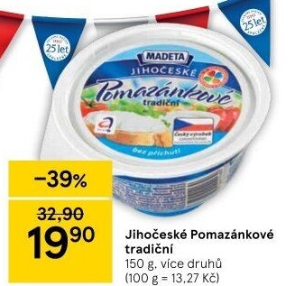 Tradiční pomazánkové Jihočeské Madeta