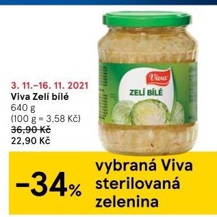 Zelí bílé sterilované Viva Gourmet