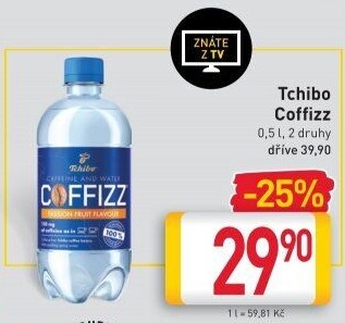 Ochucená voda kofeinová Coffizz Tchibo