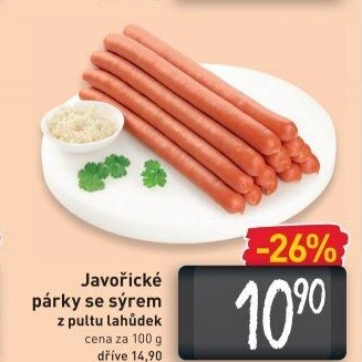 Párky javořické se sýrem