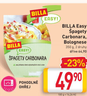 Špagety Carbonara Easy Billa
