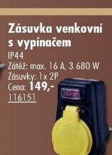 Zásuvka venkovní s vypínačem Emos