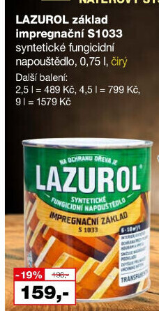 Impregnační základ na dřevo Lazurol