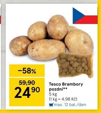 Brambory pozdní Tesco Value