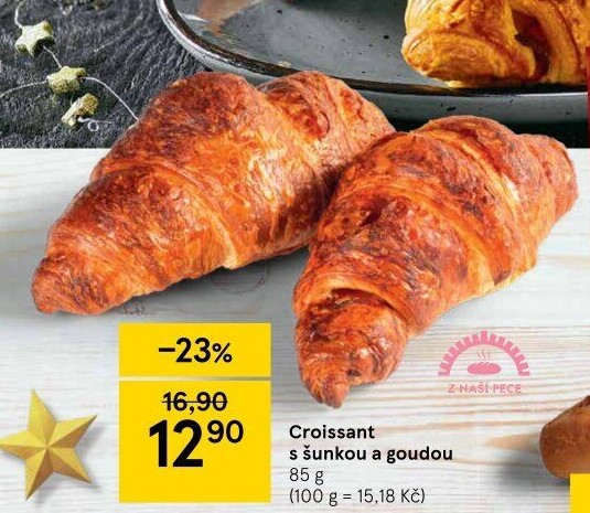 Croissant se šunkou a sýrem