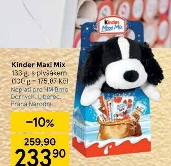 Cukrovinky čokoládové + plyšák Maxi Mix Kinder