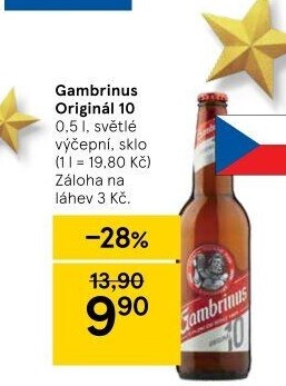 Pivo světlé výčepní Originál 10° Gambrinus