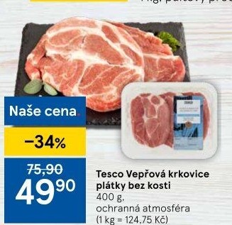 Vepřová krkovice bez kosti Tesco