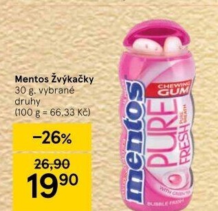 Žvýkačky Mentos