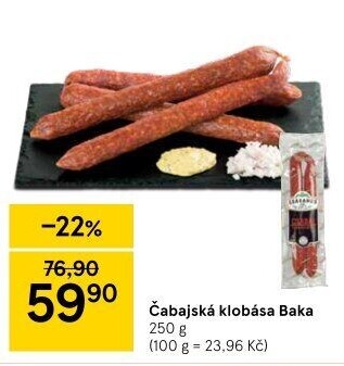 Čabajská klobása Baka Csabahús