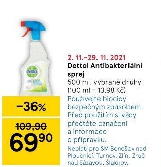 Čistič povrchů antibakteriální ve spreji Dettol