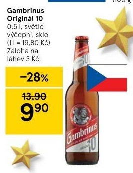 Pivo světlé výčepní Originál 10° Gambrinus
