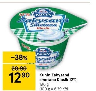 Zakysaná smetana Kunín 12%