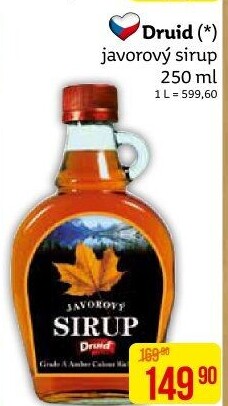 Javorový sirup Druid