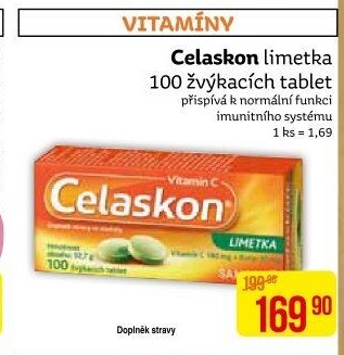 Tablety žvýkací vitamín C Celaskon