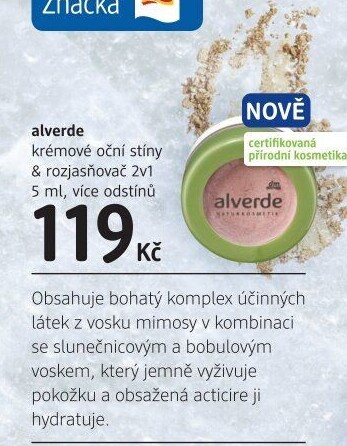 Oční stíny a rozjasňovač 2v1 Alverde