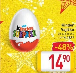 Čokoládové vajíčko s překvapením Kinder Surprise