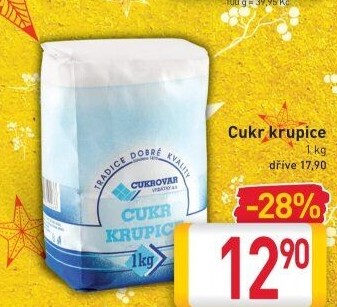 Cukr krupice Cukrovar Vrbátky