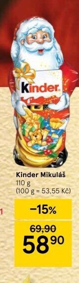 Čokoládový Mikuláš Kinder
