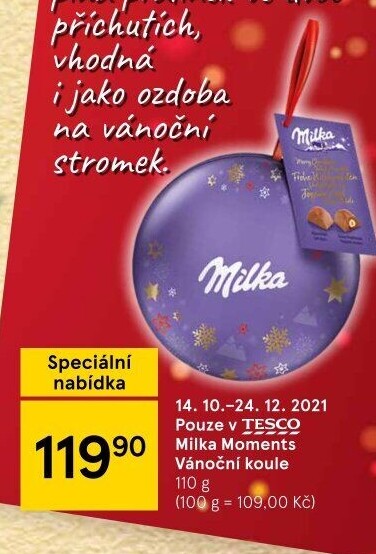 Koule čokoládová Moments Milka