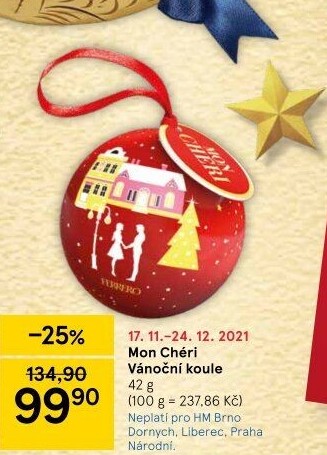 Koule Vánoční Mon Cheri Ferrero