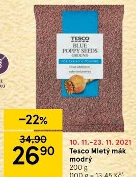 Mák modrý mletý Tesco