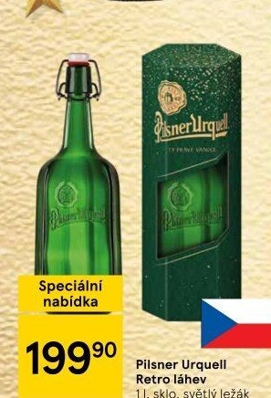 Pivo světlý ležák Retro láhev Pilsner Urquell
