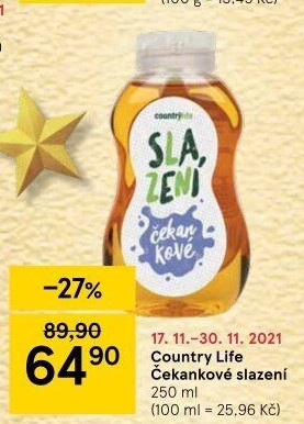Sladidlo Čekankové slazení Country Life