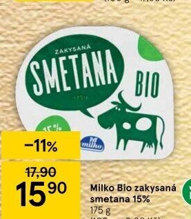 Smetana zakysaná Bio Milko 15%