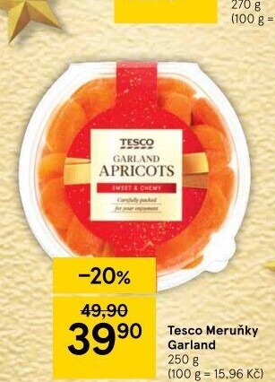 Sušené meruňky Garland Tesco