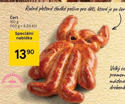 Vánočka ve tvaru čerta
