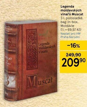 Víno Muscat Legenda Imperial Vin- bag in box