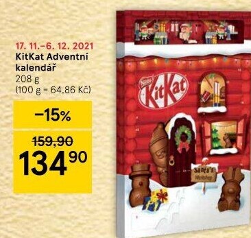 Adventní kalendář Kit Kat Nestlé