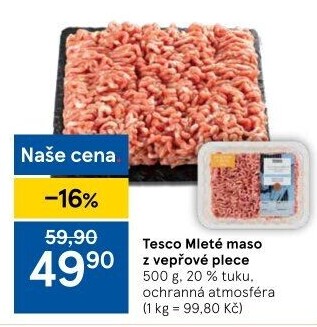Maso mleté vepřové z plece Tesco