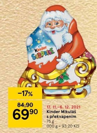 Mikuláš s překvapením Kinder