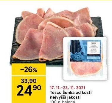 Šunka od kosti nejvyšší jakosti Tesco