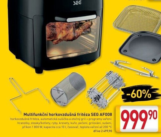 Multifunkční horkovzdušná fritéza SEG AF008