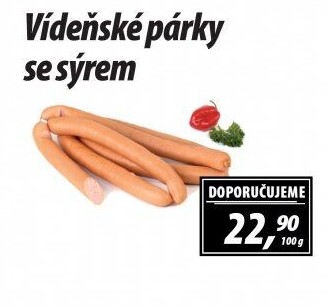 Párky vídeňské se sýrem