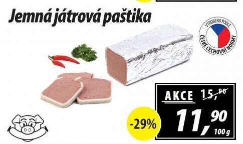 Paštika játrová jemná