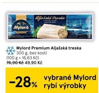 Aljašská treska filety mražená Premium Mylord