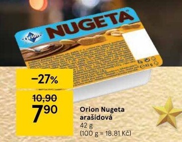Čokokrém arašídový Nugeta Orion