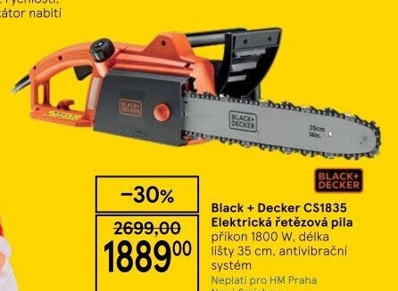 Elektrická řetězová pila Black&amp