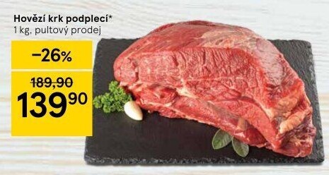Hovězí přední bez kosti - krk podplečí