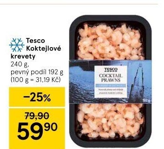 Krevety koktejlové mražené Tesco