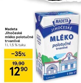 Mléko trvanlivé Jihočeské Madeta - 1,5% polotučné