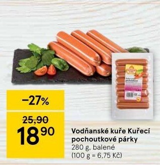 Párky kuřecí pochoutkové Vodňanské kuře