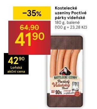 Párky vídeňské poctivé Kostelecké uzeniny