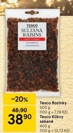 Rozinky Tesco